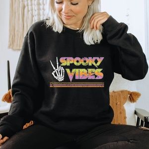 Halloween Spooky Vibes Crewneck Sweatshirt